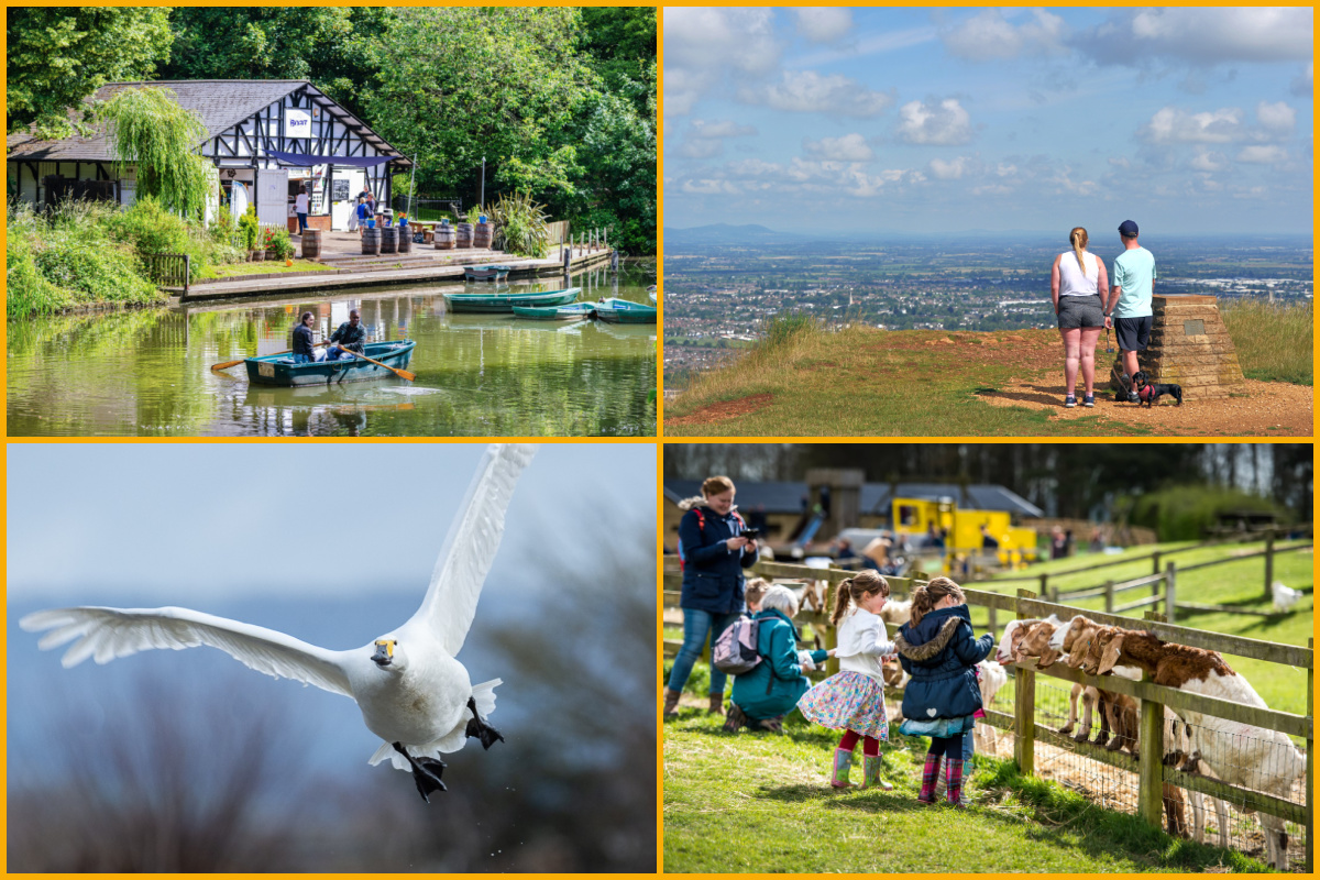 Pittville Park Boathouse, View from Leckhampton Hill, Slimbridge, Cotswold Farm Park